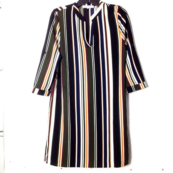 Love Tree Los Angeles Black Striped Tunic Dress M - Picture 1 of 8